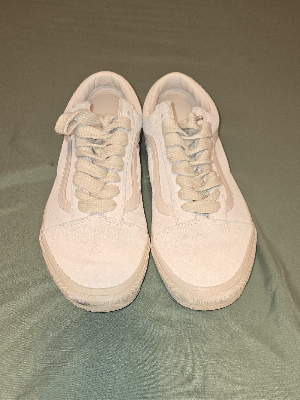 Womens Size 10 White Suede Vans